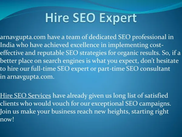 Hire SEO Services - arnavgupta.com