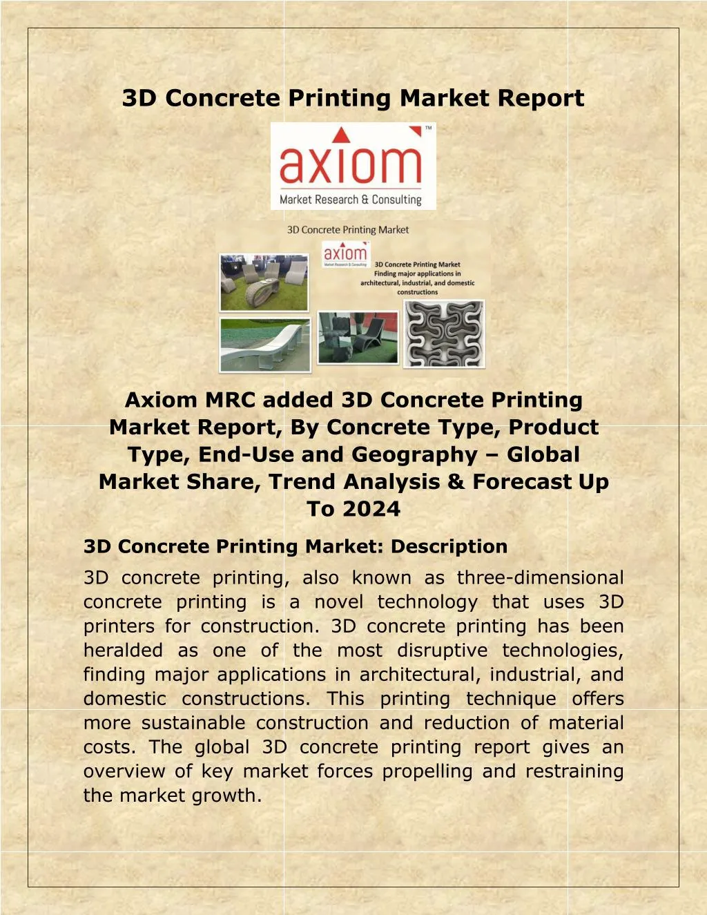 3d concrete printing market report