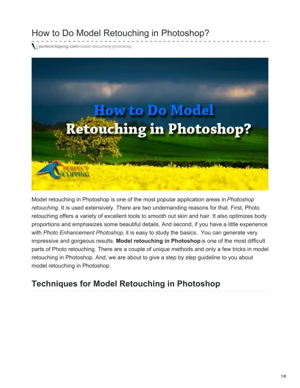 How to Do Model Retouching in Photoshop?