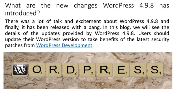 What are the new changes WordPress