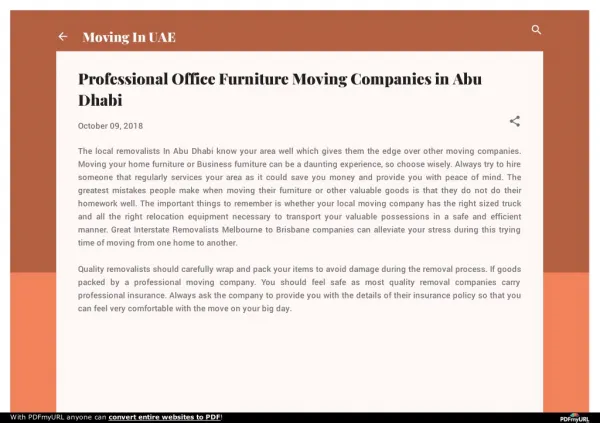 Professional Office Furniture Moving Companies in Abu Dhabi