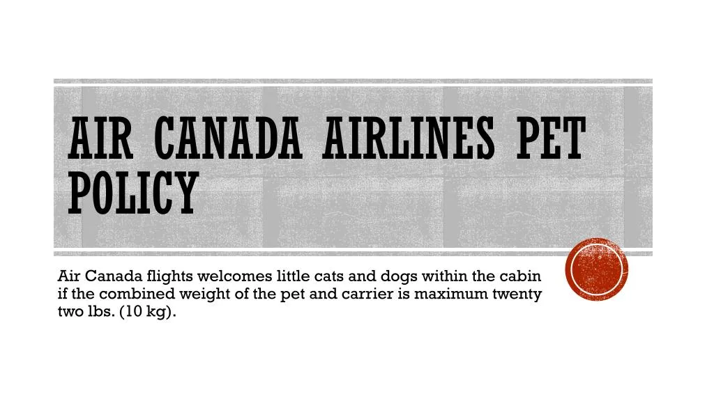 air canada airlines pet policy