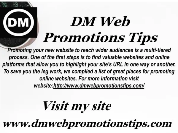 dm web promotions tips