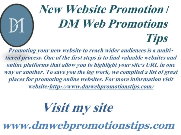 new website promotion dm web promotions tips