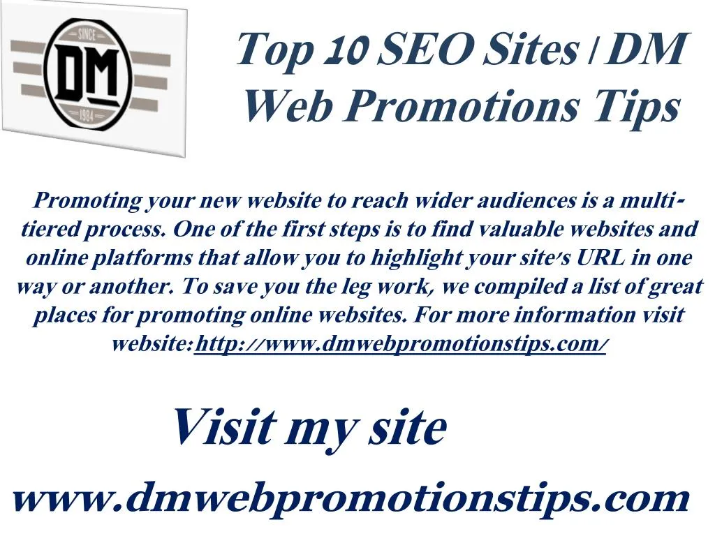 top 10 seo sites dm web promotions tips