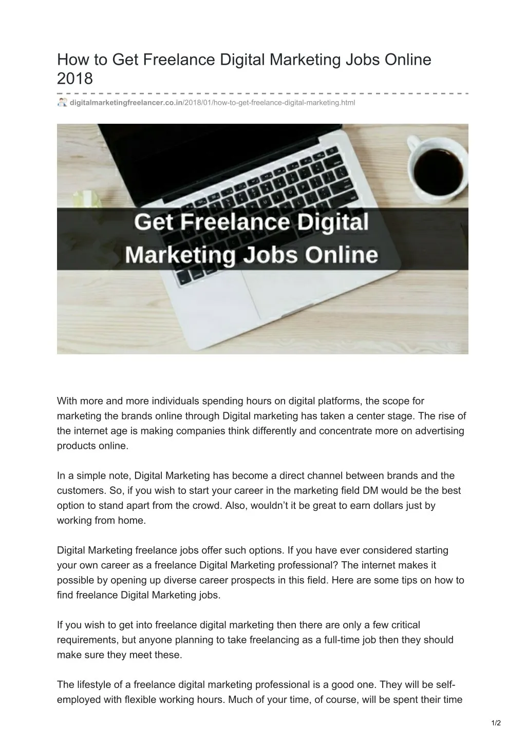 how to get freelance digital marketing jobs