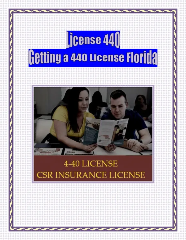 License 440 - Getting a 440 License Florida