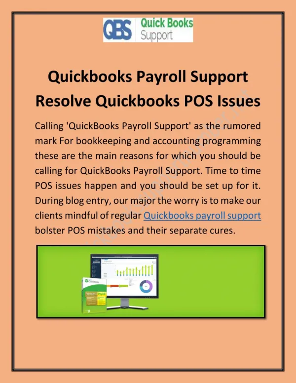 Quickbooks Payroll Support Resolve Quickbooks POS Issues