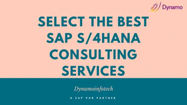 Tips to Choose the Best SAP S/4HANA Consulting Services