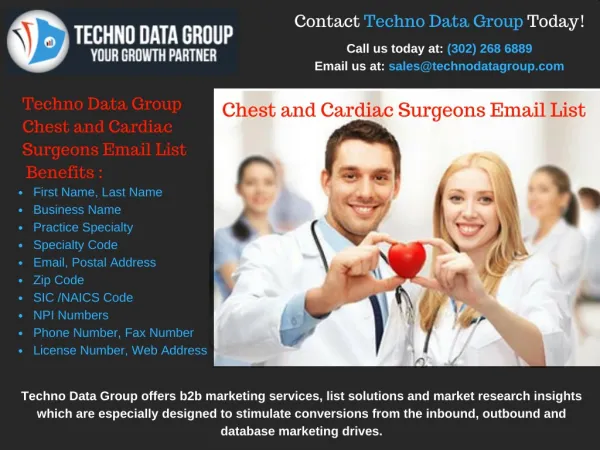 Chest and Cardiac Surgeons Email List ! Chest and Cardiac Surgeons email database