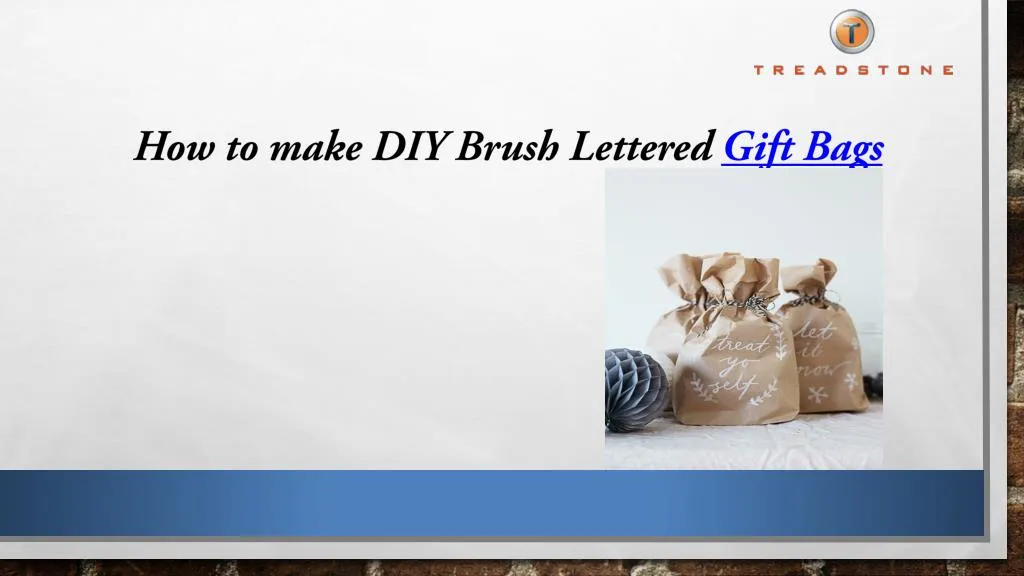 how to make diy brush lettered gift bags