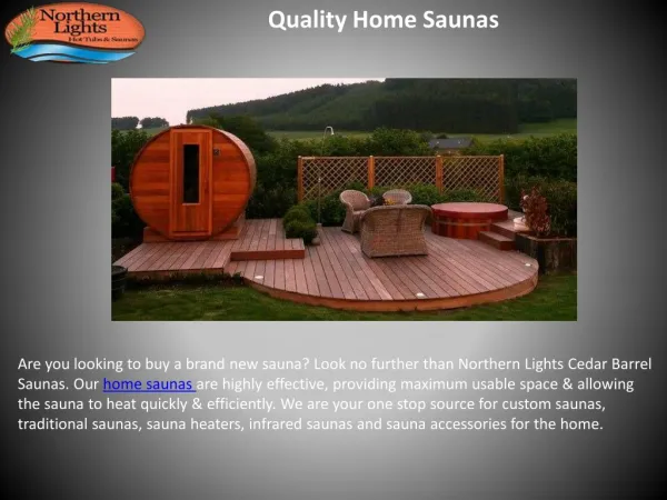 High Quality Home Saunas