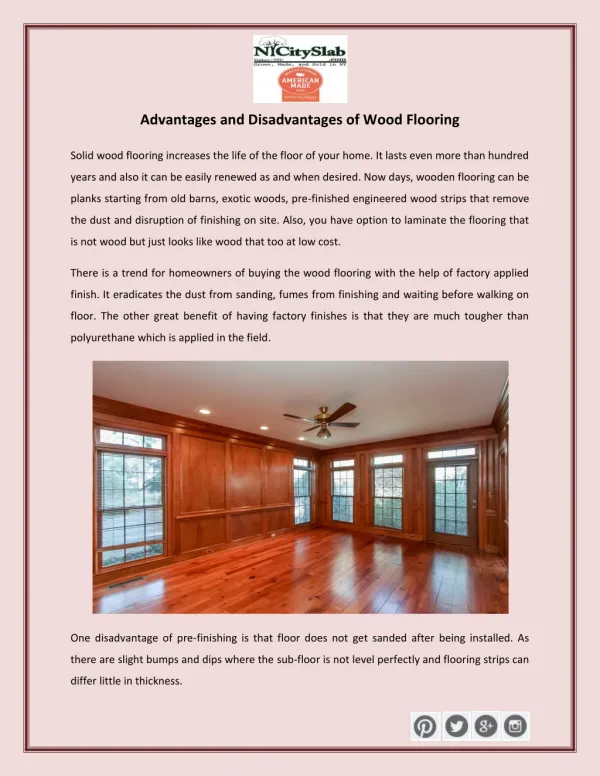 Advantages and Disadvantages of Wood Flooring