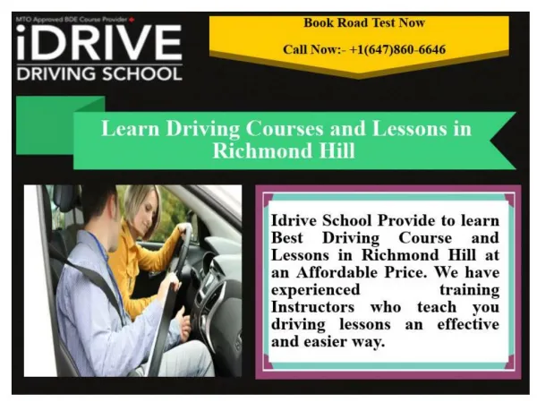 Learn Driving Courses and Lessons In Richmond Hill