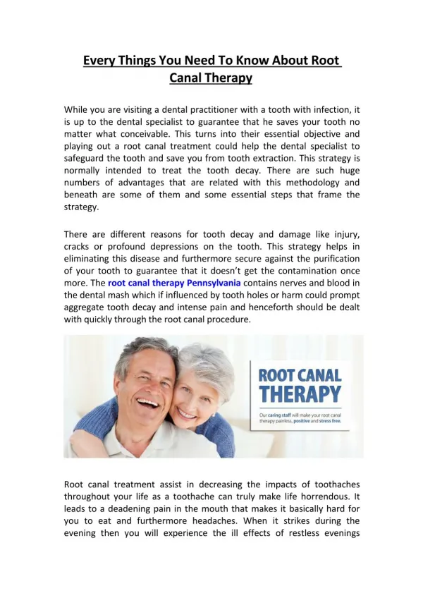 Every Things You Need To Know About Root Canal Therapy
