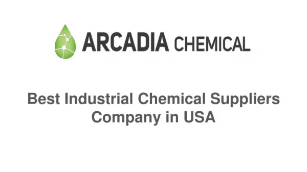 Best Industrial Chemical Suppliers Company in USA