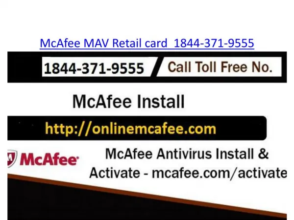 McAfee MAV Retail Card | 1844-371-9555 | McAfee Activate