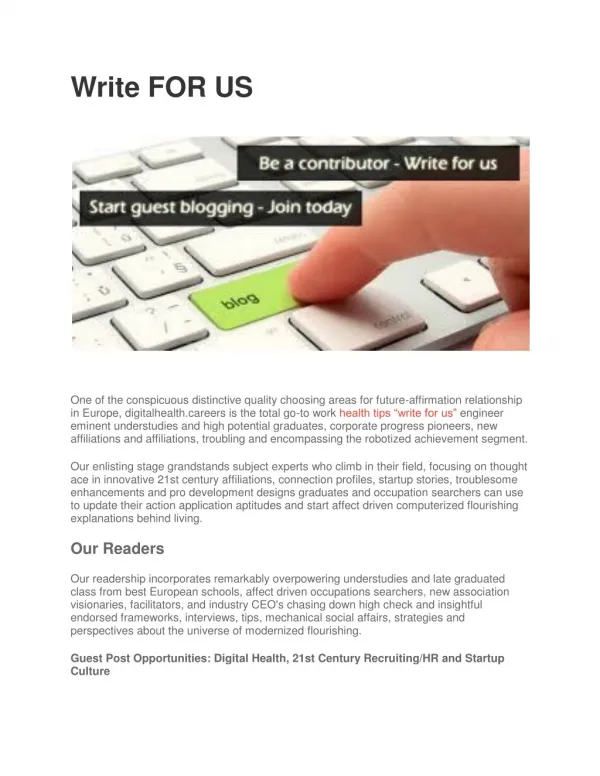 Write FOR US