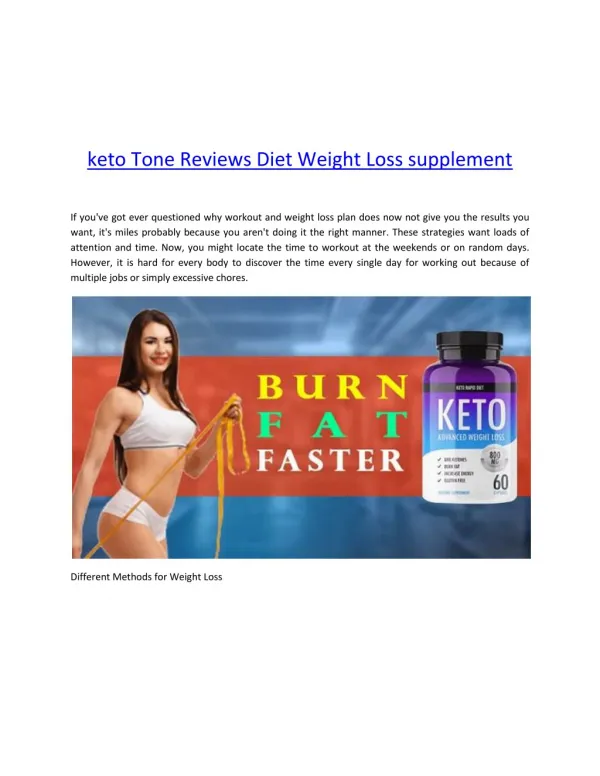 keto Tone Reviews Diet Weight Loss supplement