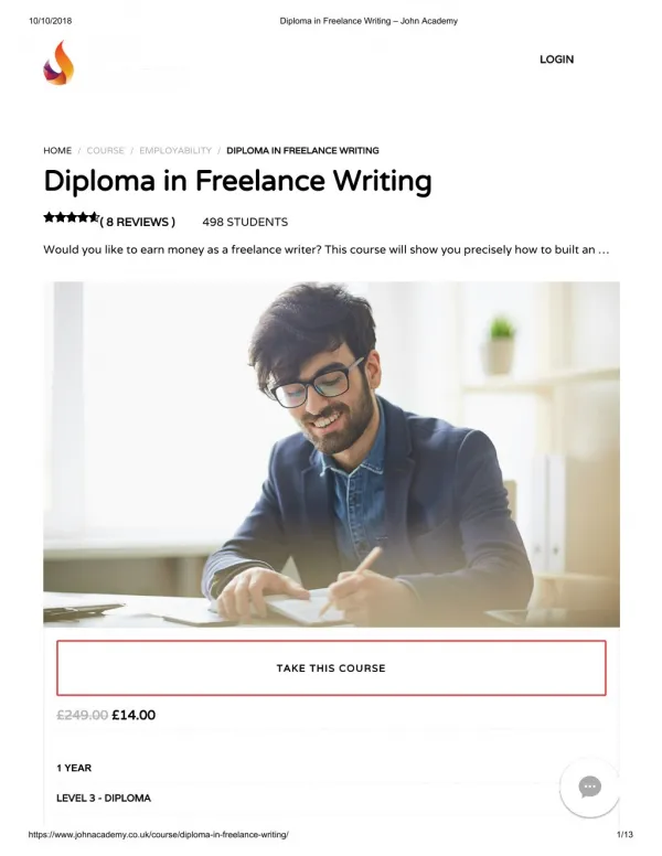 Diploma in Freelance Writing - John Academy