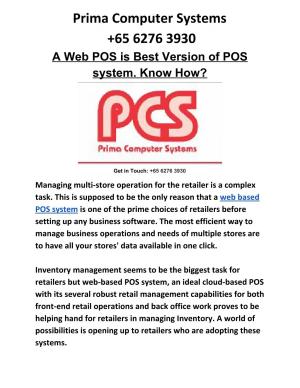 Web Based POS Systems - Real Helping Hand For Retailers