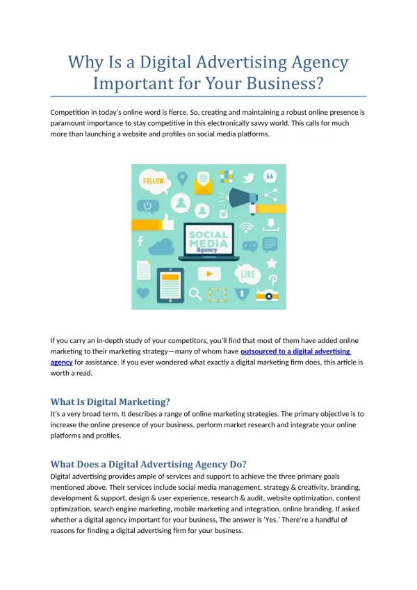Why Is a Digital Advertising Agency Important for Your Business?