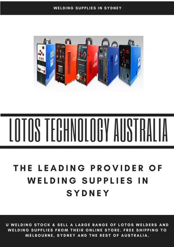 The Leading Provider of Welding supplies in Sydney