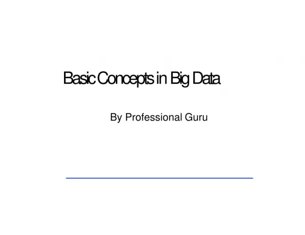 introduction to BIG DATA