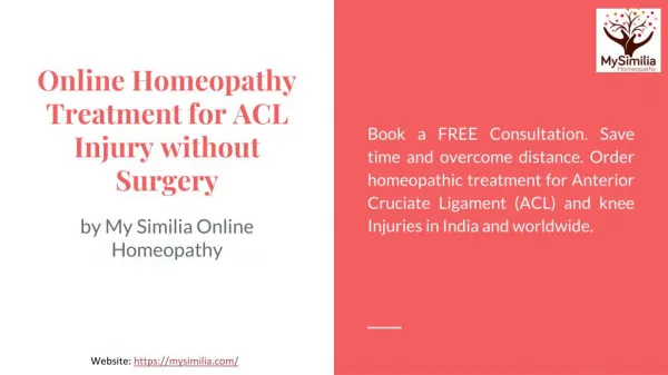 Anterior Cruciate Ligament (ACL) Tear Homeopathic Medicine | MySimilia