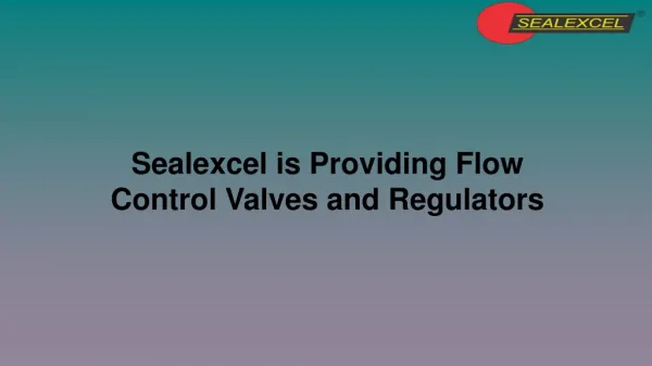 Sealexcel is Providing Flow Control Valves and Regulators