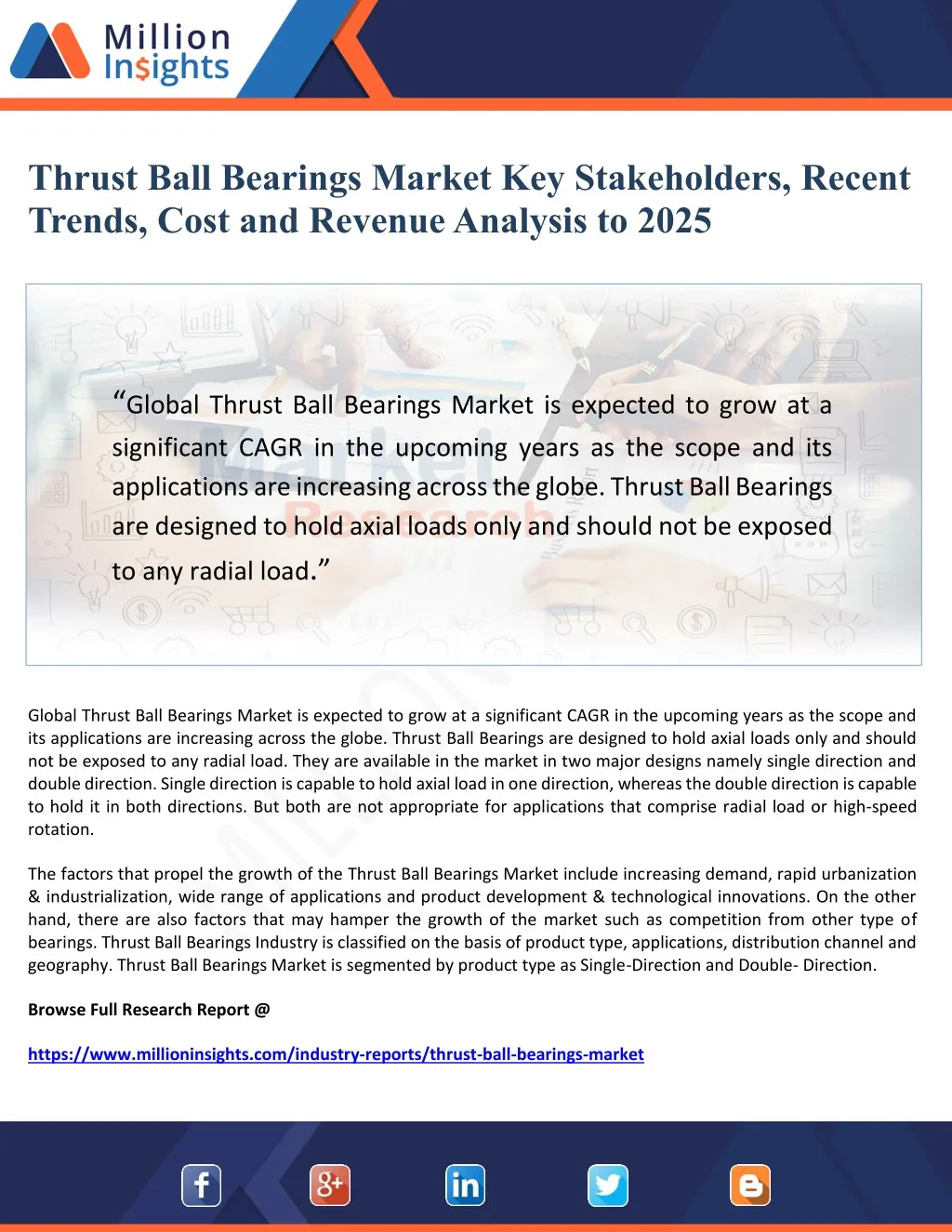 thrust ball bearings market key stakeholders