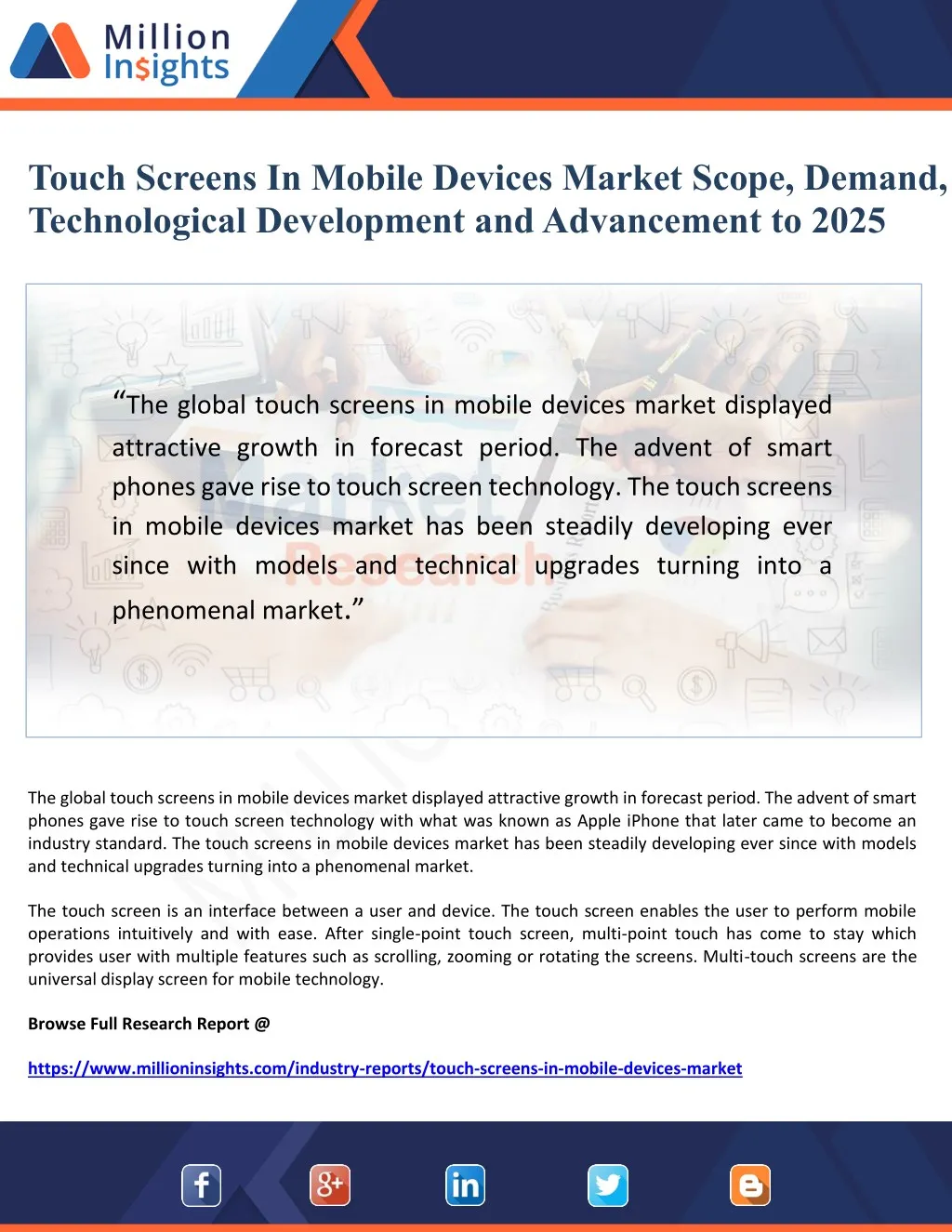 touch screens in mobile devices market scope