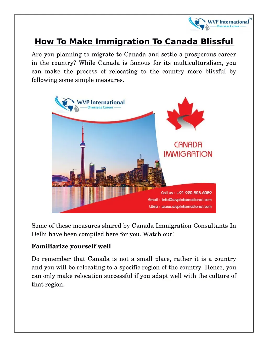 how to make immigration to canada blissful