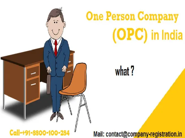 How to start OPC company in India , 91-8800-100-284