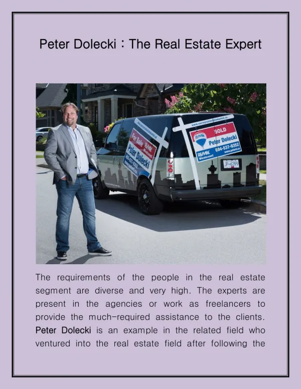Peter Dolecki The Real Estate Expert