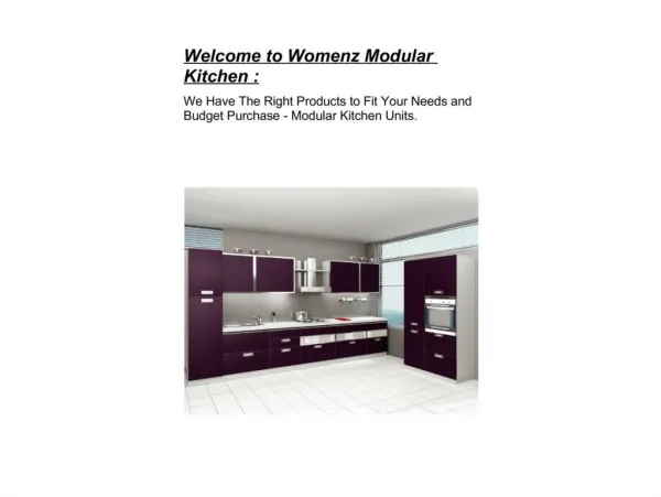 Welcome to Womenz Modular Kitchen