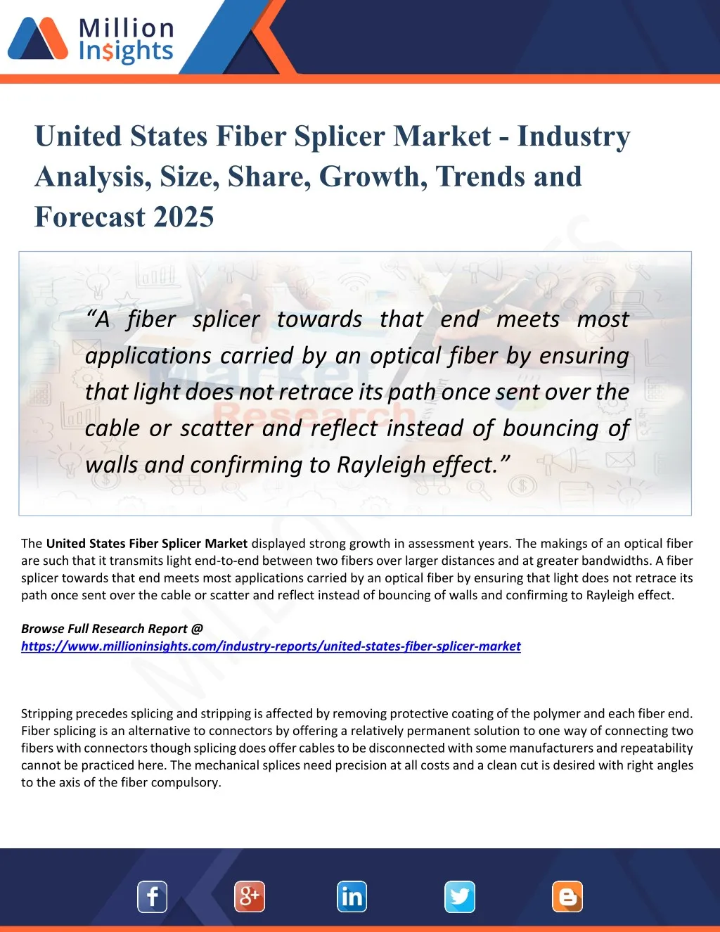 united states fiber splicer market industry