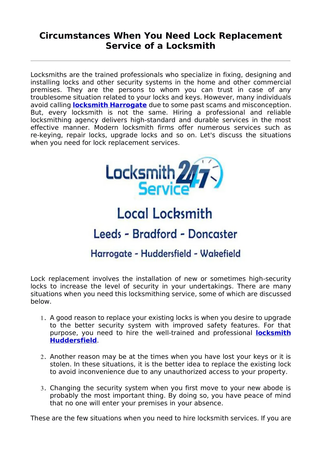 circumstances when you need lock replacement