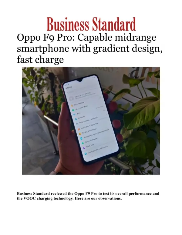 Oppo F9 Pro: Capable midrange smartphone with gradient design, fast charge