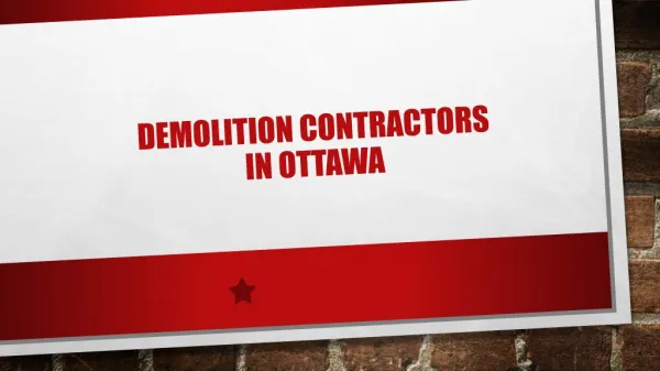 Demolition Contractors in Ottawa ON