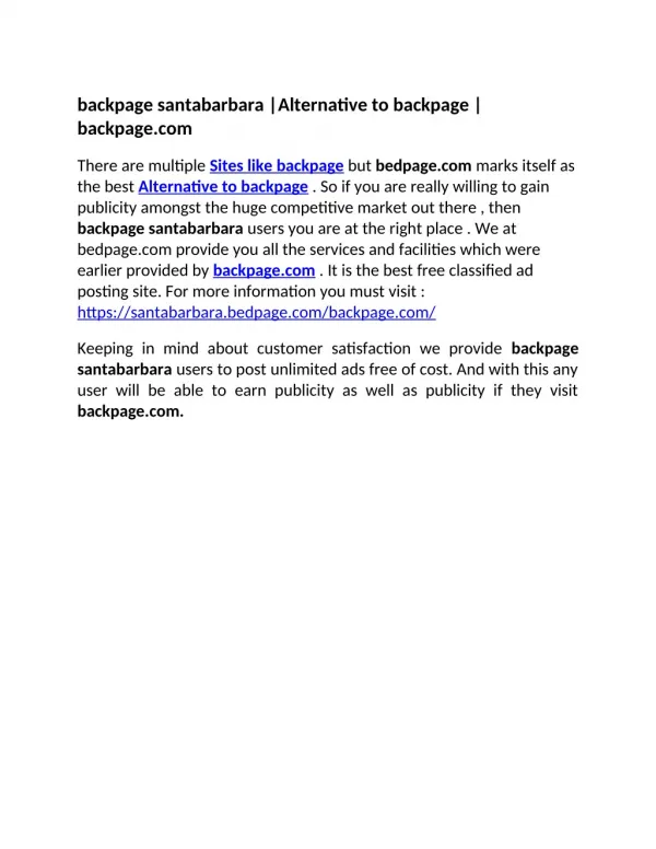 backpage santabarbara | Alternative to backpage | backpage.com