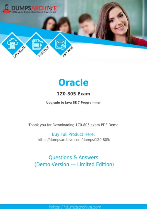 1Z0-805 Dumps PDF - 100% Valid Oracle 1Z0-805 Exam Dumps