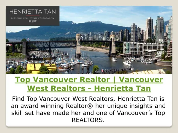 Top Vancouver Realtor | Vancouver West Realtors - Henrietta Tan