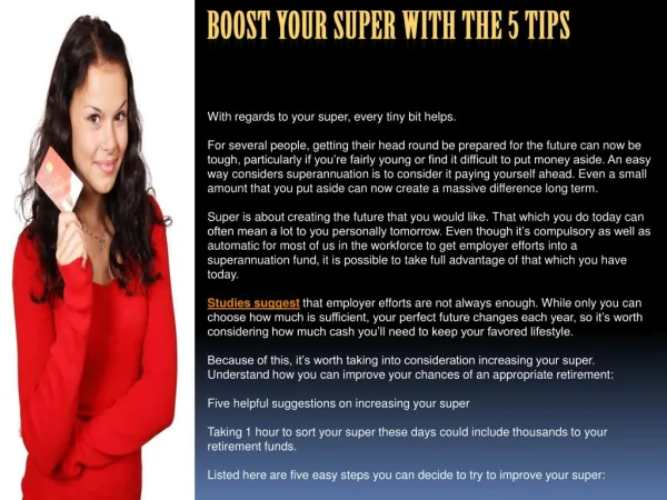 Boost Your Super With The 5 Tips