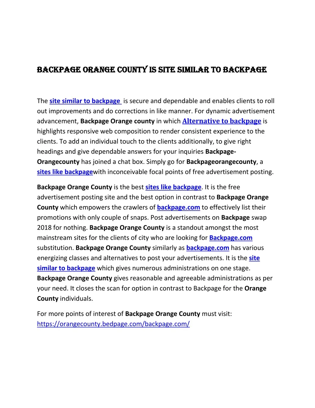 backpage orange county is site similar