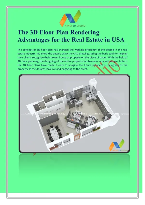 The 3D Floor Plan Rendering Advantages for the Real Estate in USA