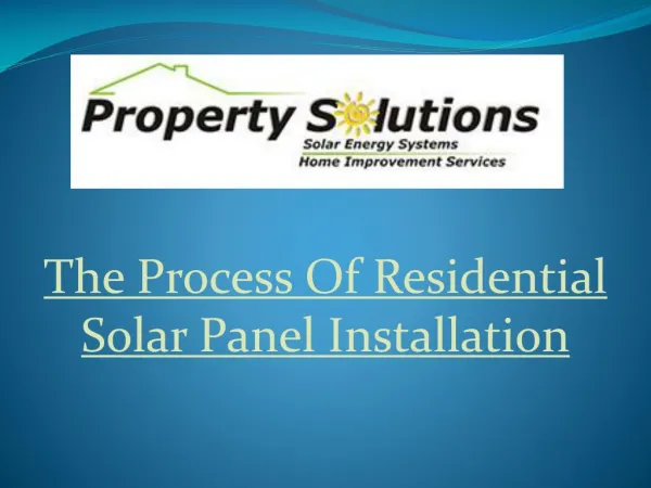 The Process Of Residential Solar Panel Installation