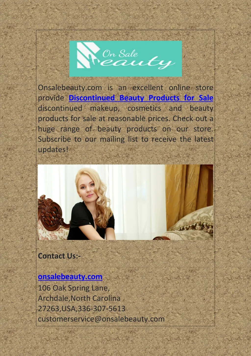 onsalebeauty com is an excellent online store