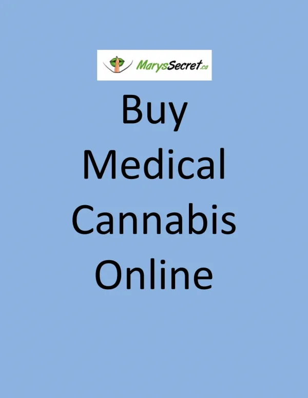 Buy Medical Cannabis Online - Marys Secret
