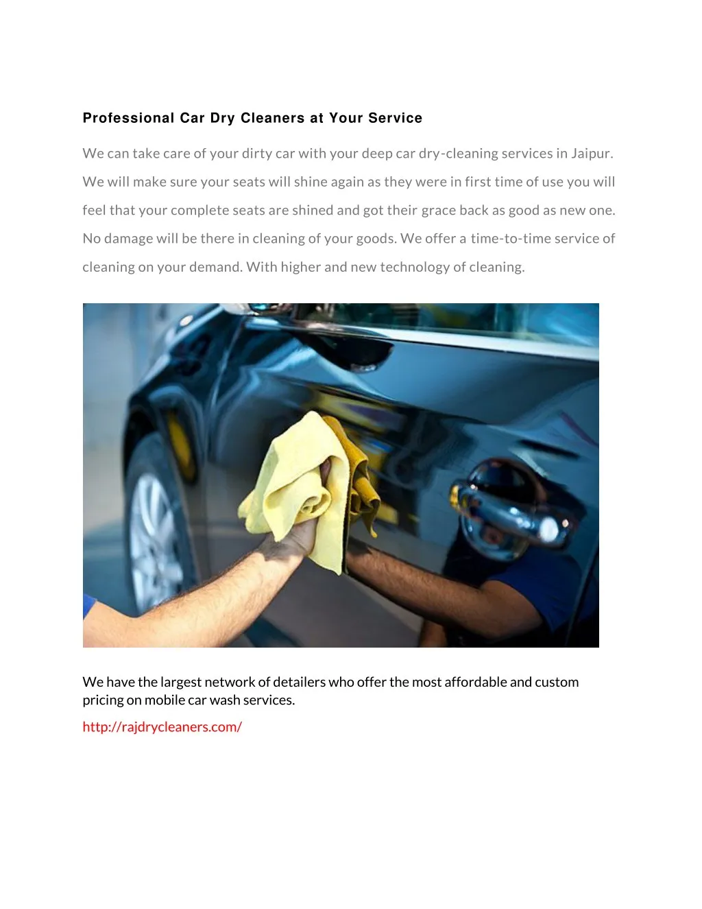 professional car dry cleaners at your service